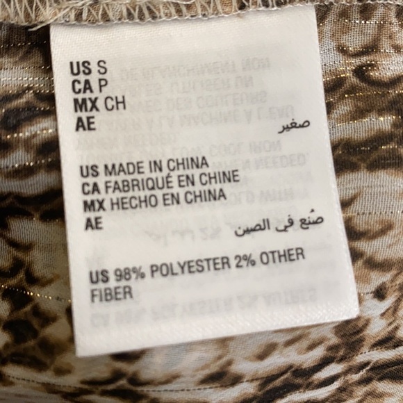 INC Chiffon Metallic Button-Down Top - Picture 8 of 9